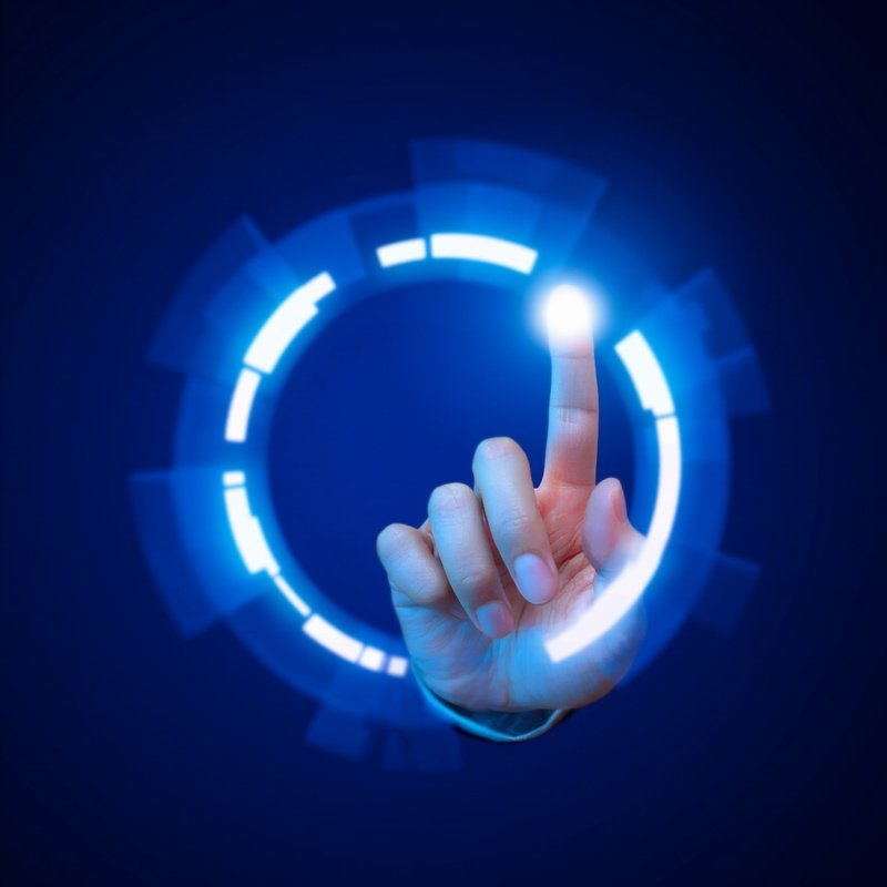 A Hand Interacting With A Digital Interface Technology Future