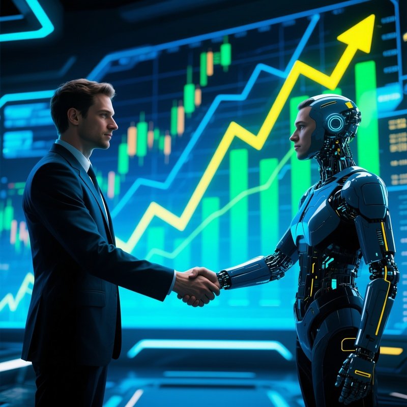 A Handshake In Front Of Rising Stock Charts 2