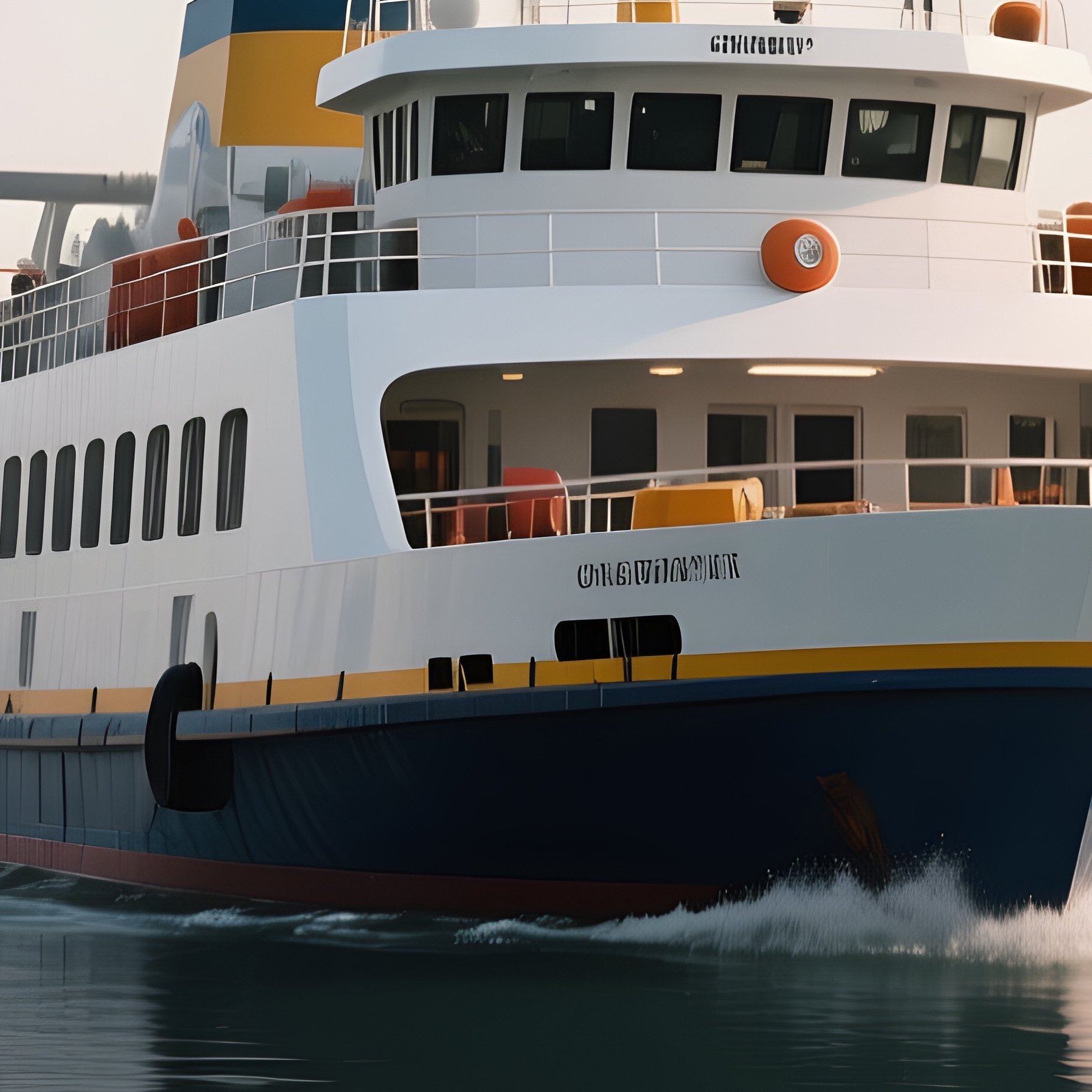 A Harbor Ferry Maneuvering Around Mooring Buoys - Full Resolution Quality Preview