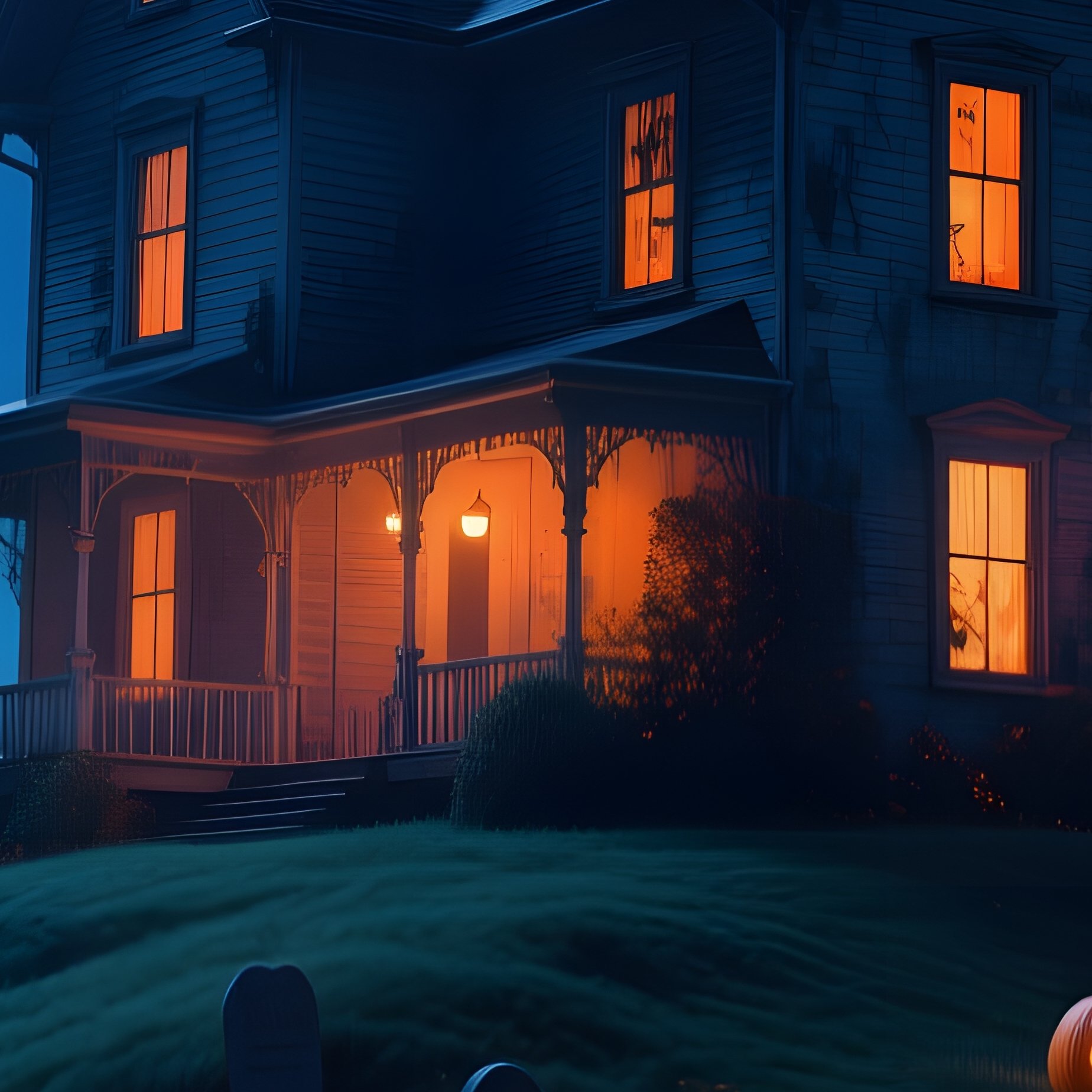 A Haunted House On A Hill At Night Halloween Haunted House - Full Resolution Quality Preview