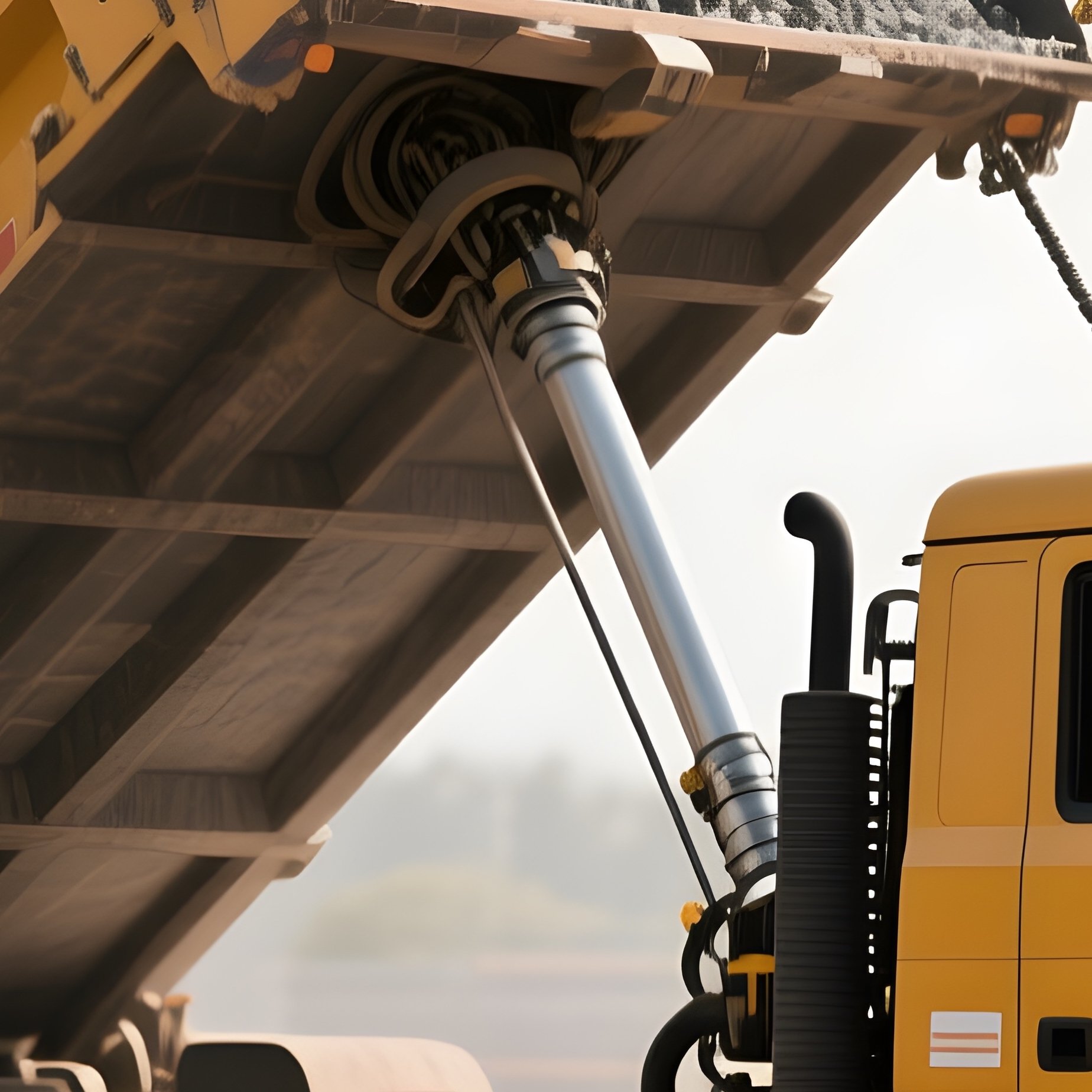 A Heavy Dump Truck Unloading Gravel At A Construction Site - Full Resolution Quality Preview