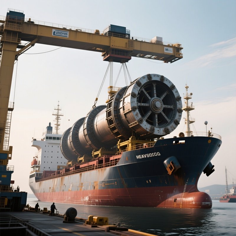 A Heavy Lift Ship Carrying Oversized Industrial Components