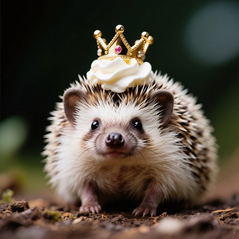 A Hedgehog In A Crown Of Whipped Cream