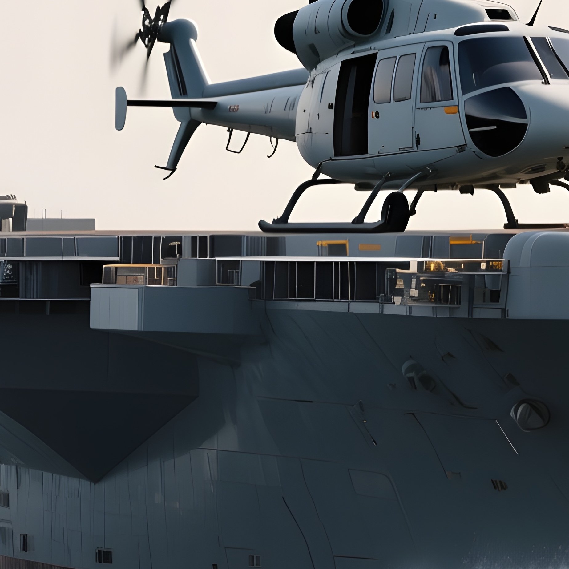 A Helicopter Carrier Sailing Across Gentle Rolling Waves - Full Resolution Quality Preview