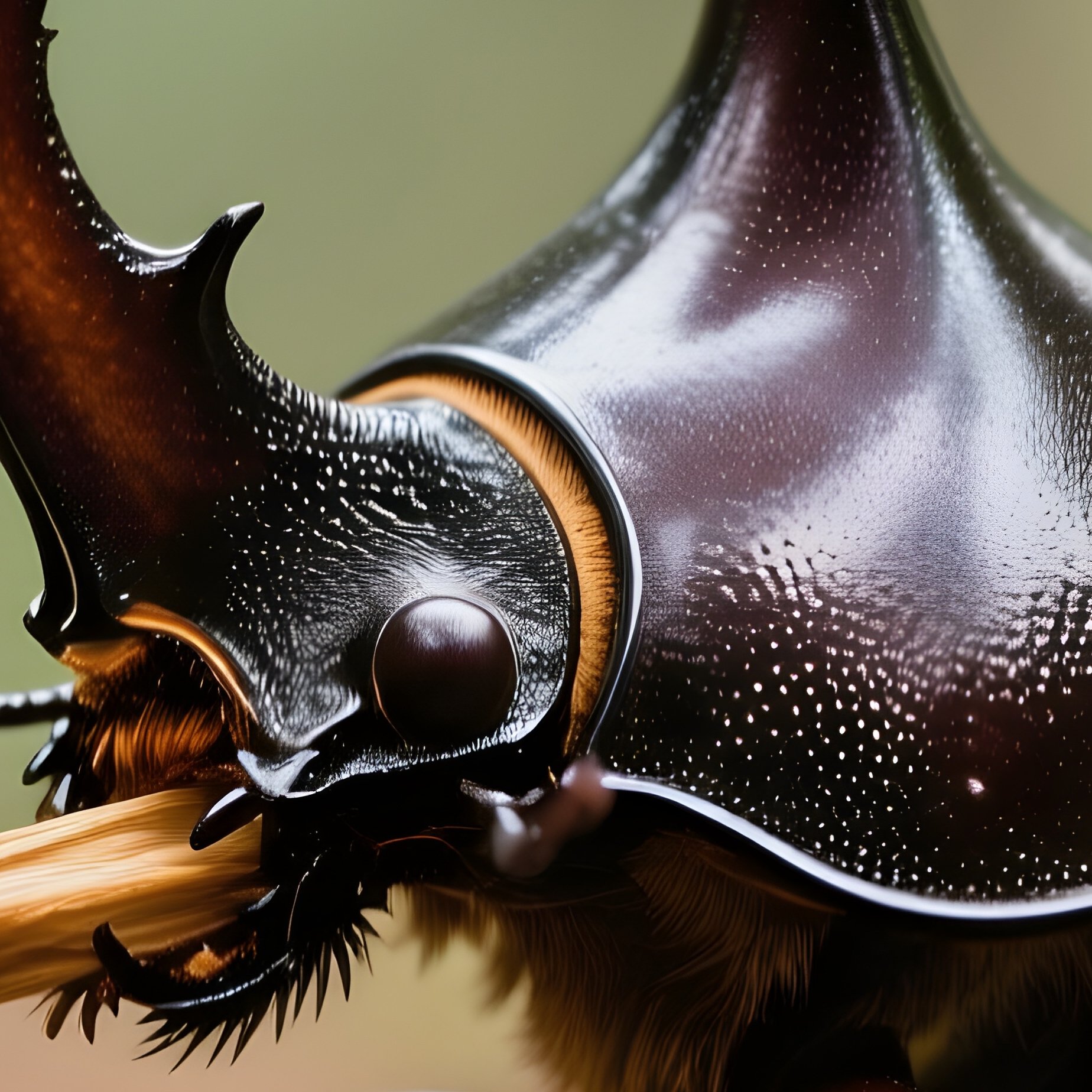 A Hercules Beetle Lifting A Small Twigs With Its Large Horn - Full Resolution Quality Preview