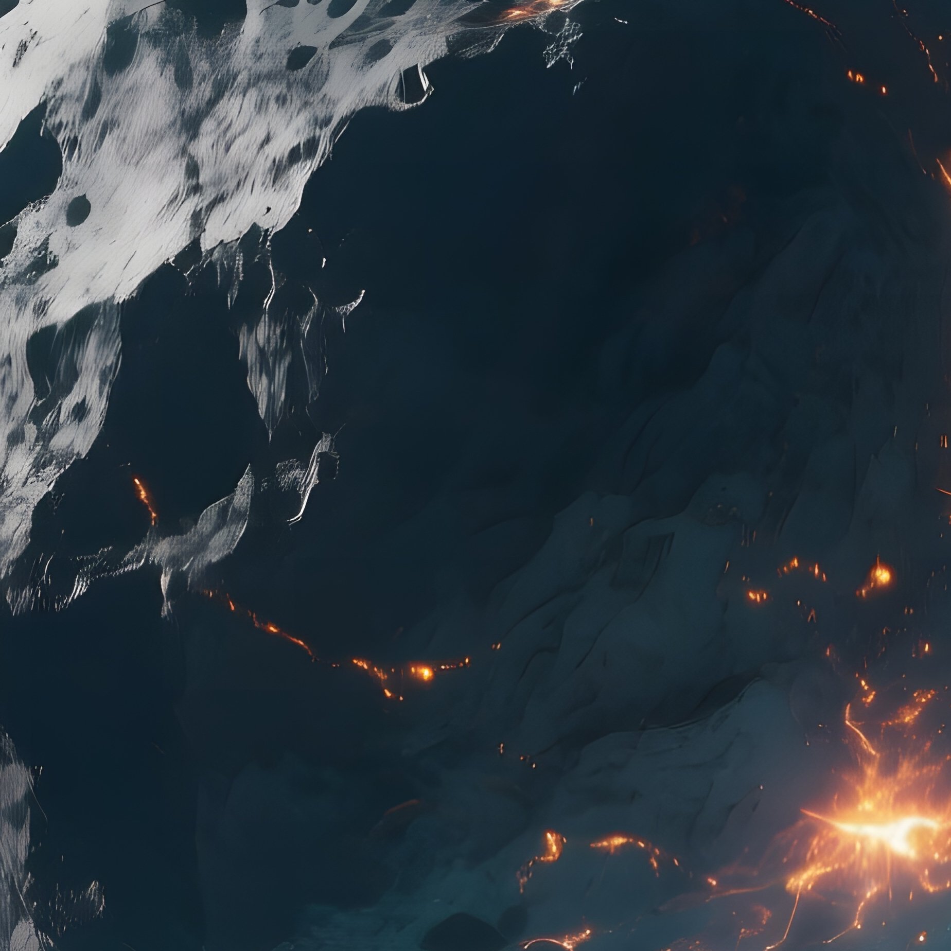 A High‑Altitude View From A Reconnaissance Drone Circling A Colossal Asteroid With Towering Cliffs, - Full Resolution Quality Preview