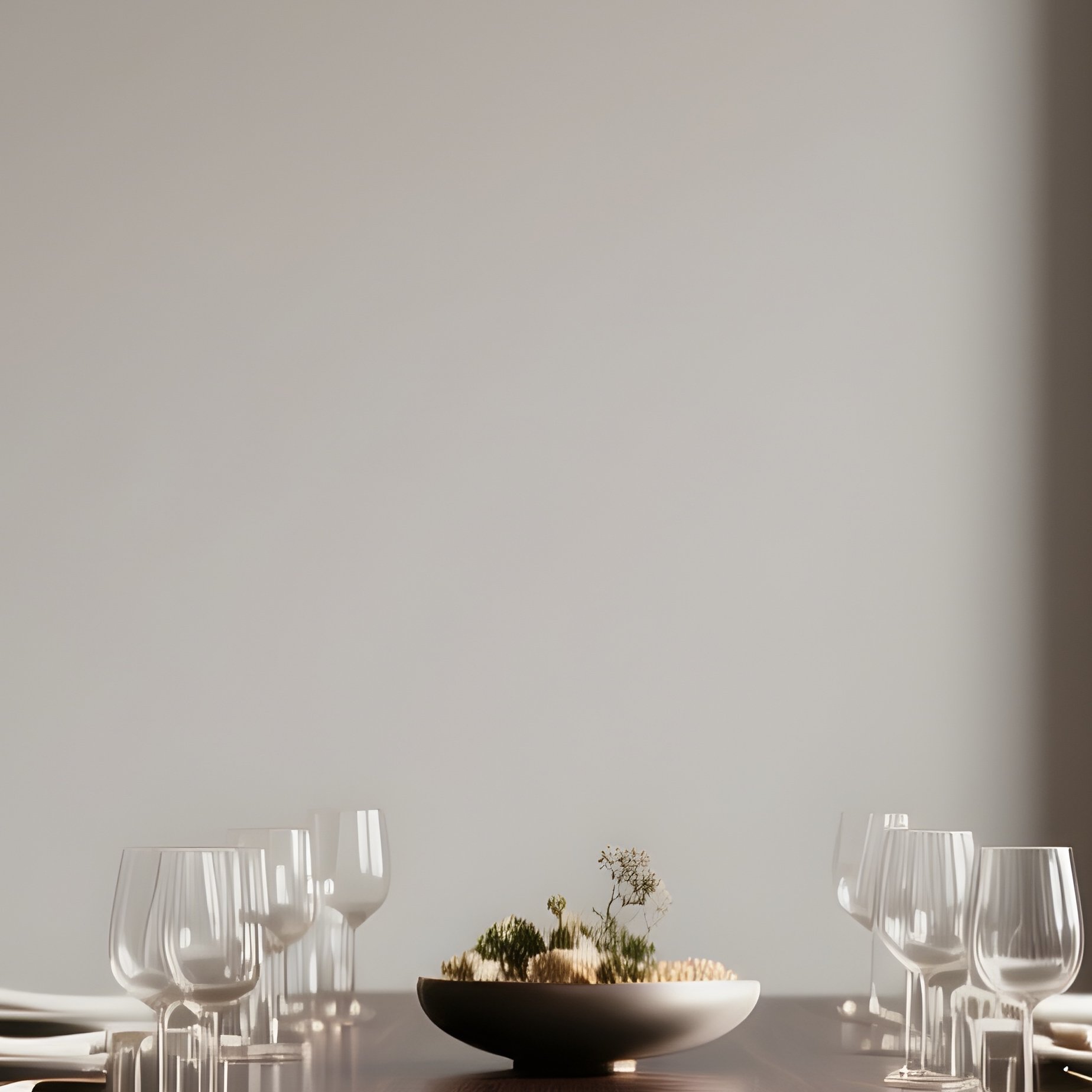 A High End Dining Space With A Dark Wood Table, Slim Chairs, And Subtle Decorative Elements - Full Resolution Quality Preview