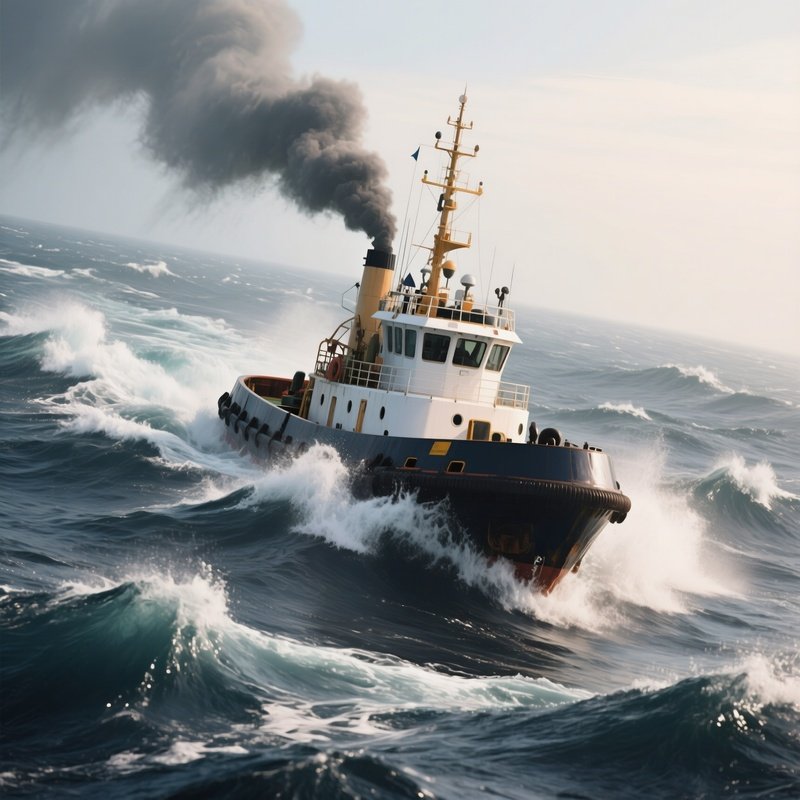 A High Seas Tug Battling Strong Open Ocean Currents