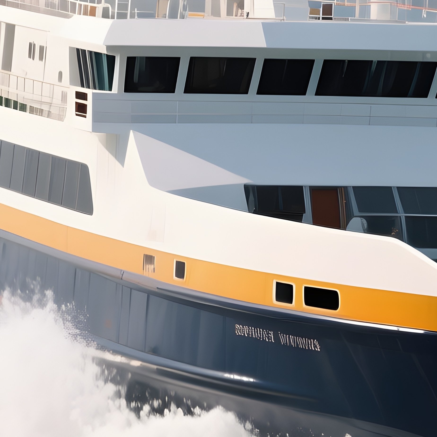 A High Speed Ferry Slicing Through White Capped Waves - Full Resolution Quality Preview