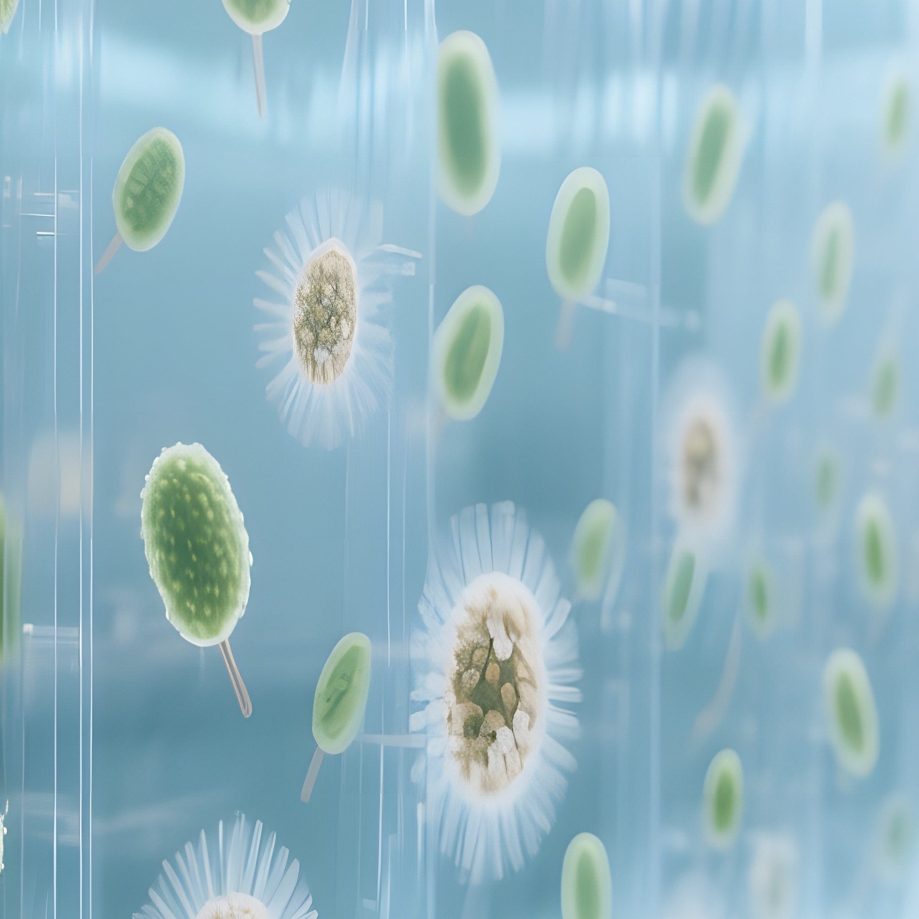 A High‑Tech Laboratory Cleanroom, Walls Lined With Transparent Polymer Sheets Printed With - Full Resolution Quality Preview