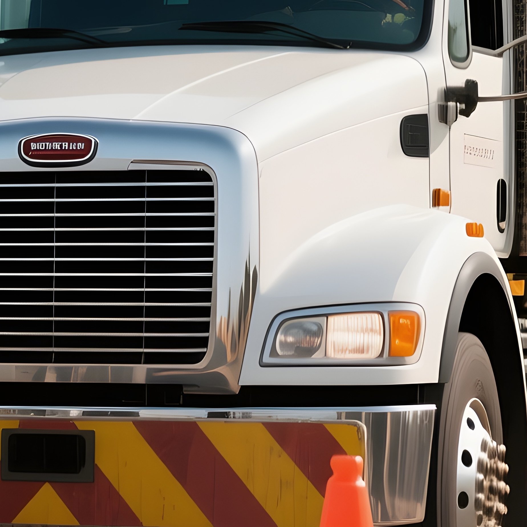 A Highway Maintenance Truck Placing Cones For Lane Closure - Full Resolution Quality Preview