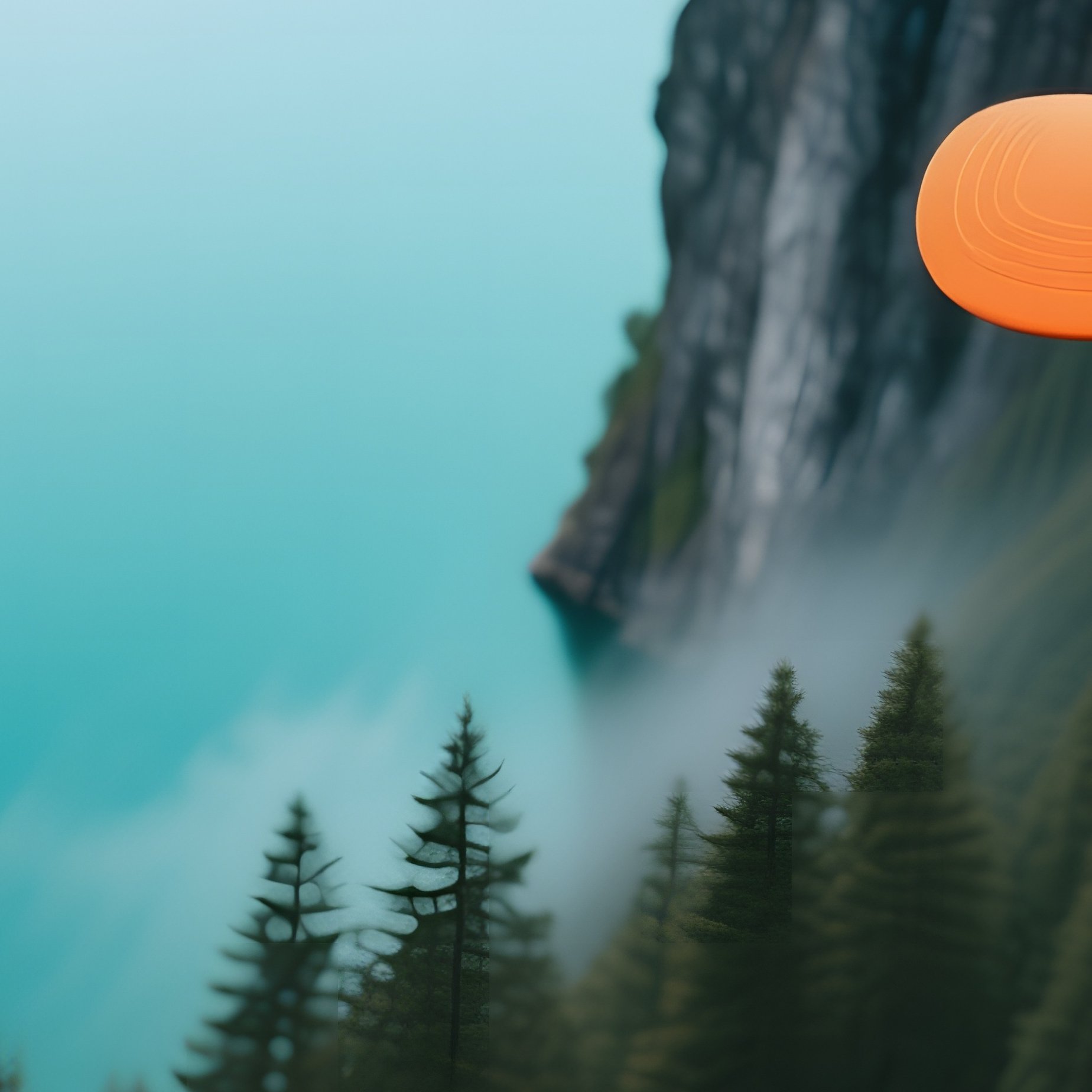 A Hiker In A Bright Orange Baseball Cap Reaches The Edge Of A Cliff Overlooking A Turquoise Fjord, - Full Resolution Quality Preview