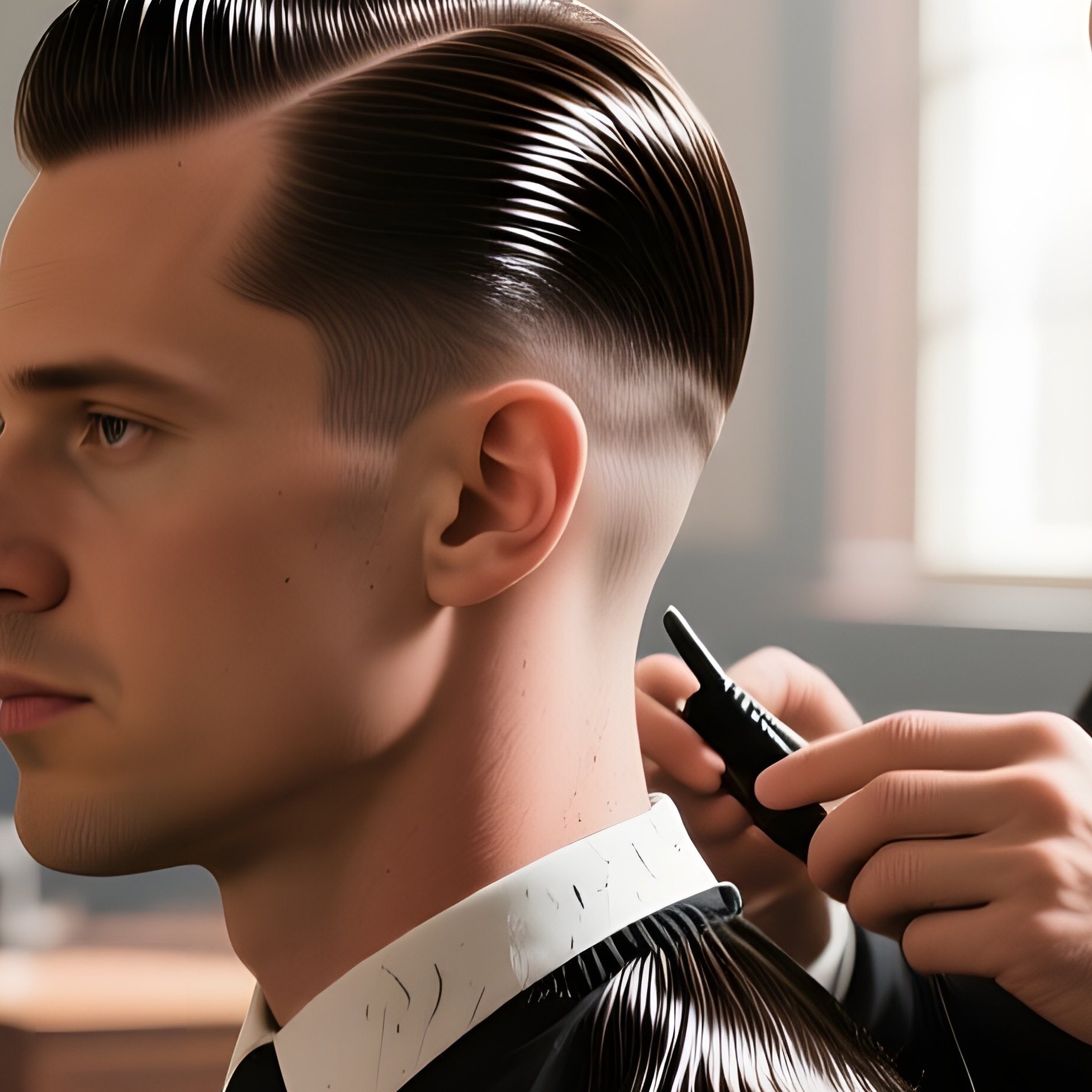 A Historic Courtroom With Wooden Benches And High Ceilings; A Lawyer Gets A Polished Side Part - Full Resolution Quality Preview