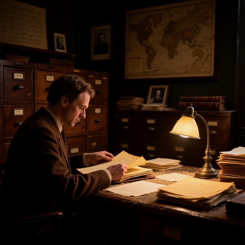 A Historical Archive With Physical Documents And Old Filing Systems