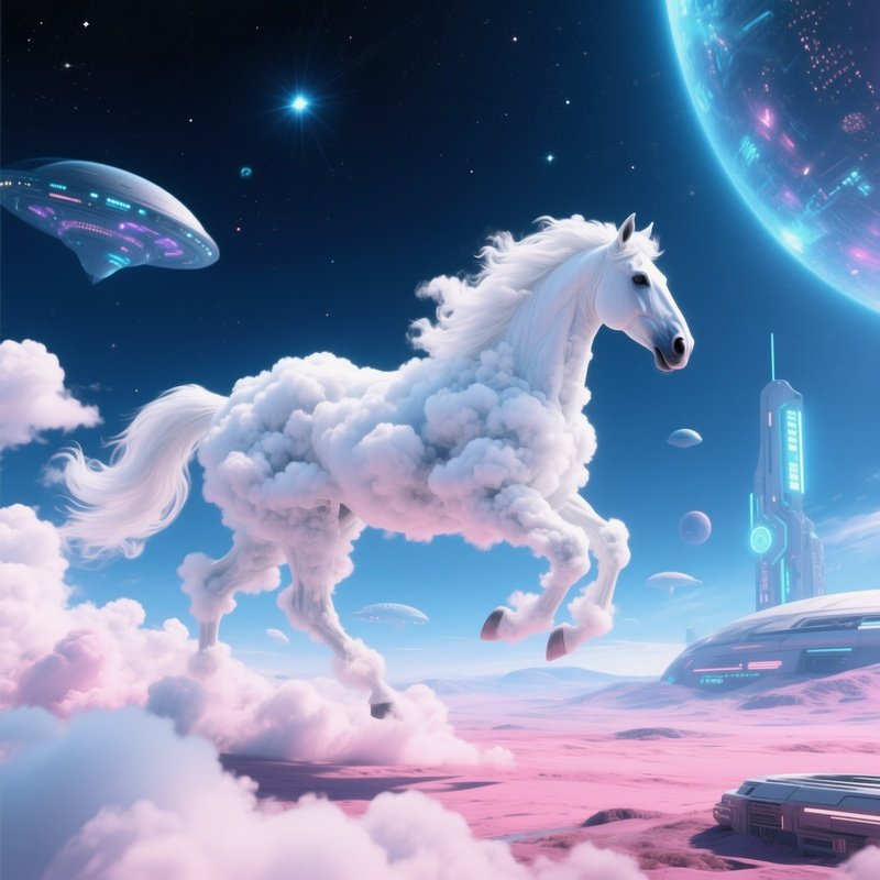 A Horse Made Of Clouds Galloping Through The Sky 2