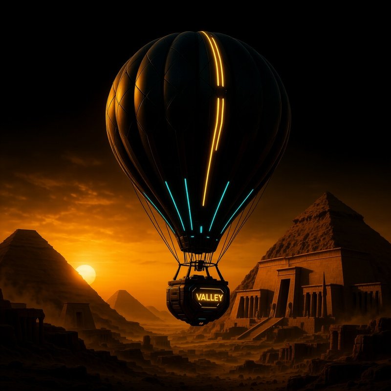 A Hot Air Balloon Floating Above The Valley Of The Kings During Dawn 2