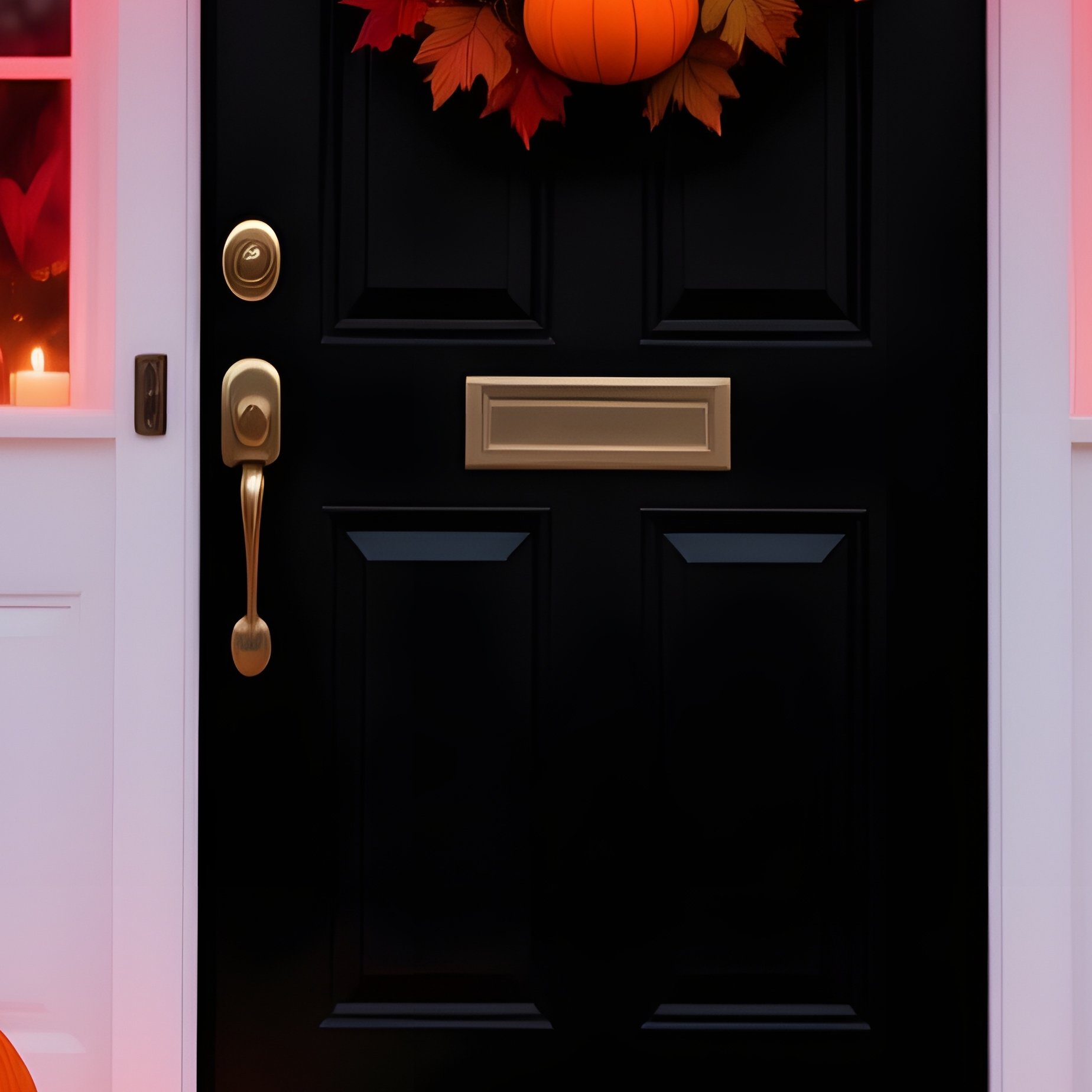 A House Entrance Decorated For Halloween Halloween Decorations - Full Resolution Quality Preview