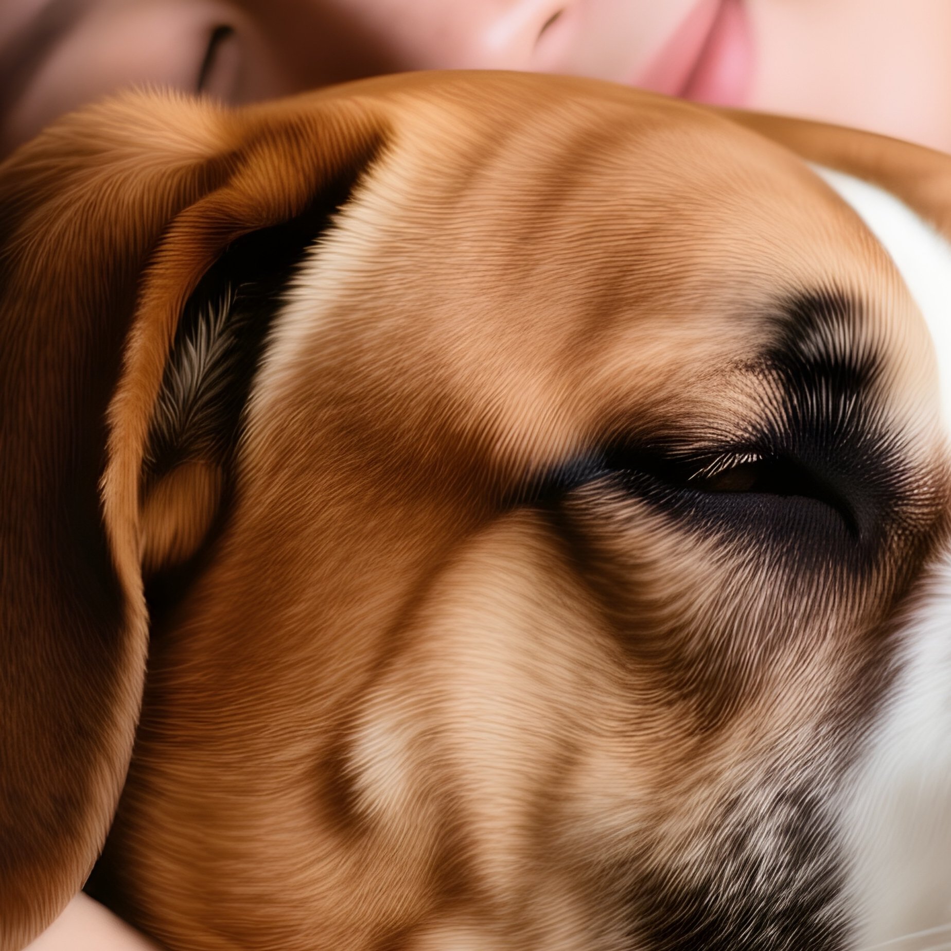 A Human And A Great Dane Cuddling - Full Resolution Quality Preview