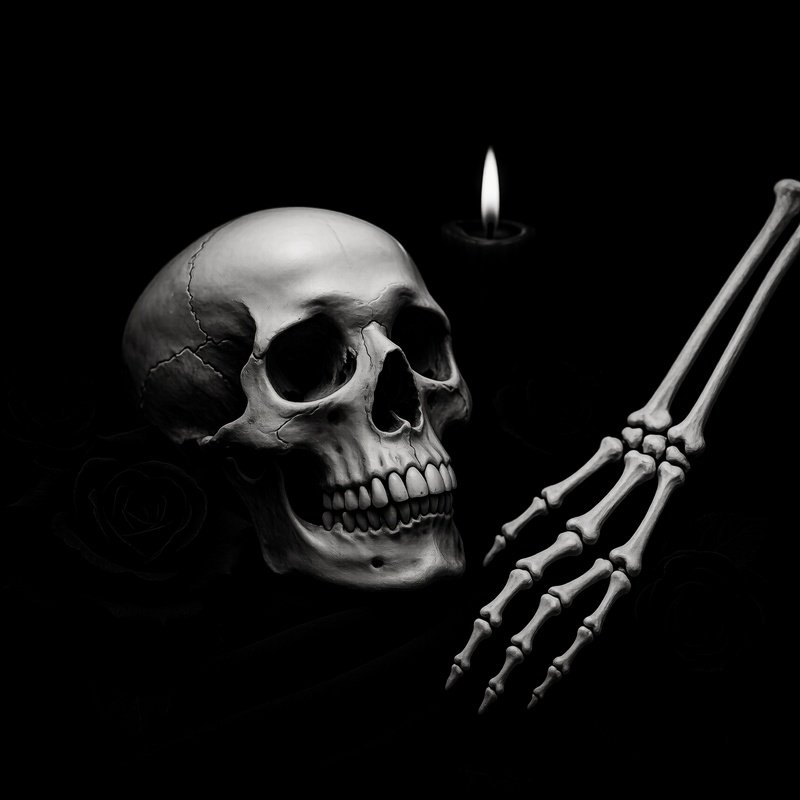 A Human Skull And A Skeletal Hand Skull Skeletal Hand