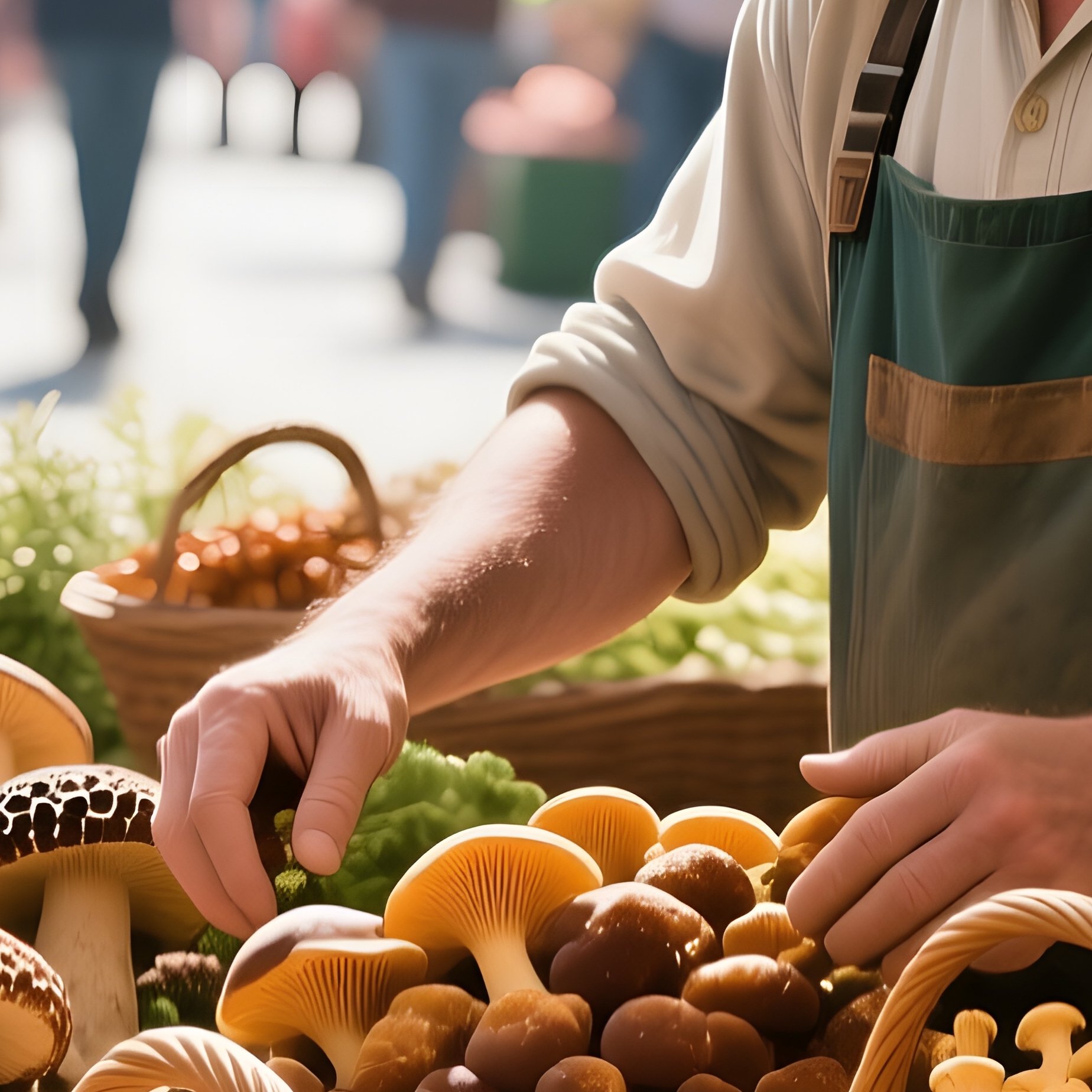 A Hyper‑Realistic Illustration Of A German Farmer’S Market Stall, Baskets Overflowing With Assorted - Full Resolution Quality Preview