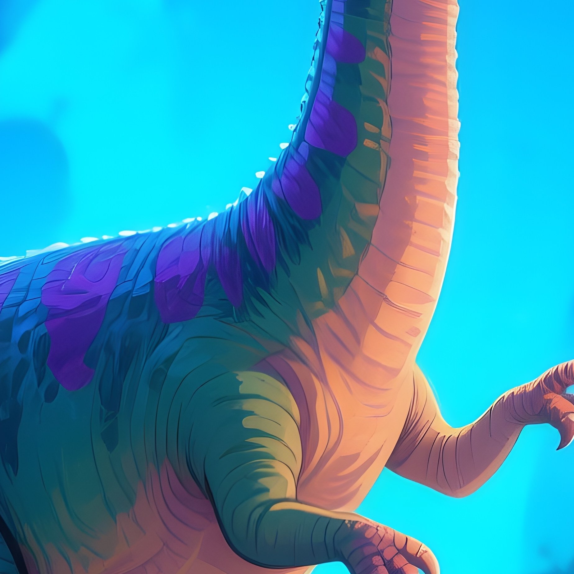 A Illustration Of A Barosaurus In Magical Setting - Full Resolution Quality Preview