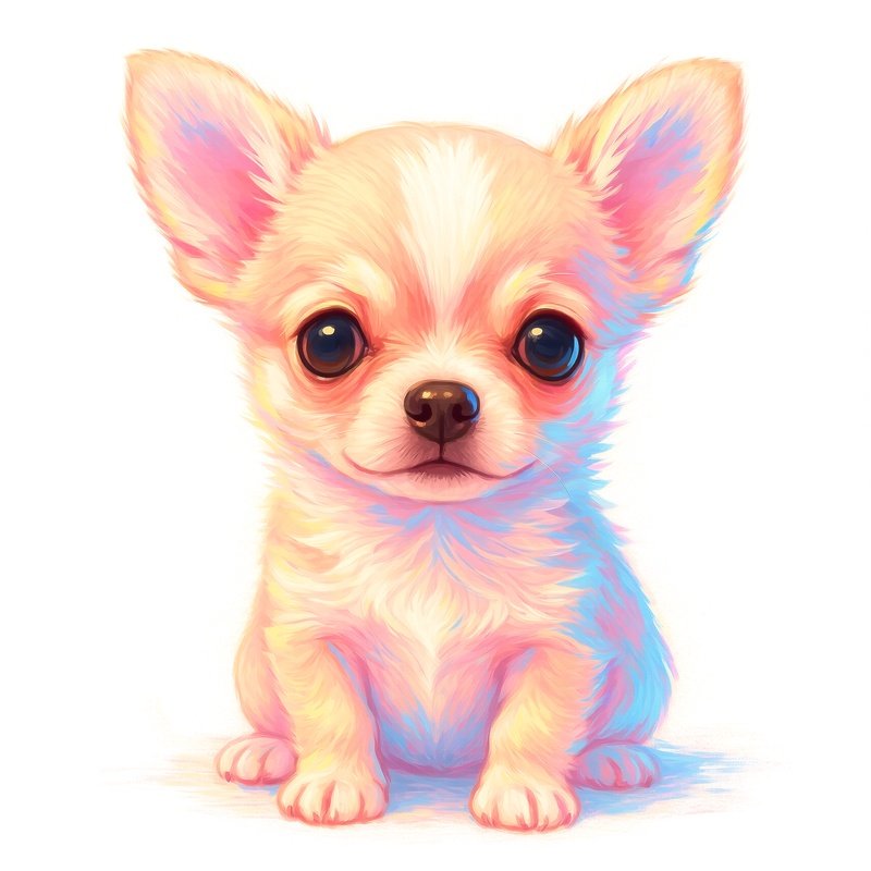 A Illustration Of A Puppy Chihuahua In Digital Art