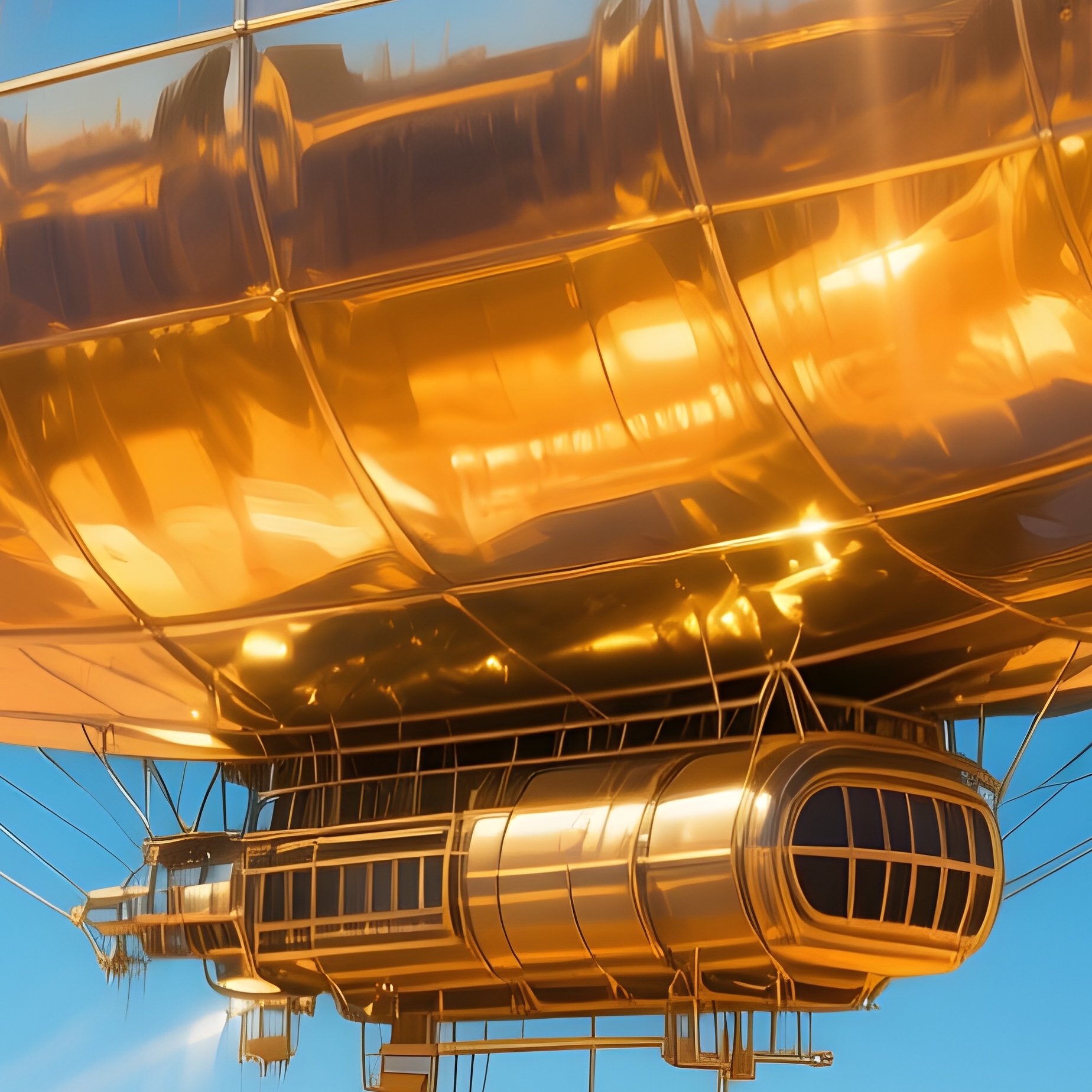 A Illustrative Zeppelin Flying Low Over The Desert - Full Resolution Quality Preview