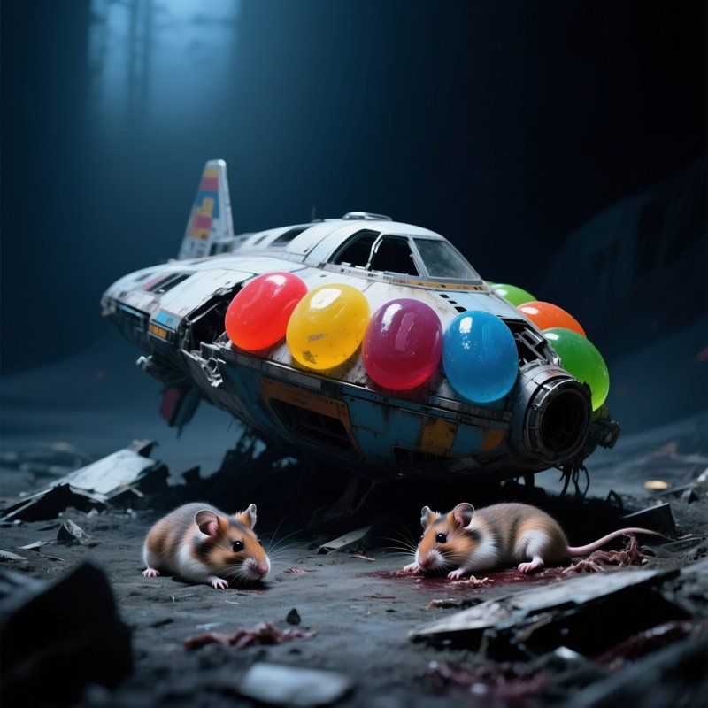 A Jellybean Spaceship Piloted By Hamsters Memorial Art