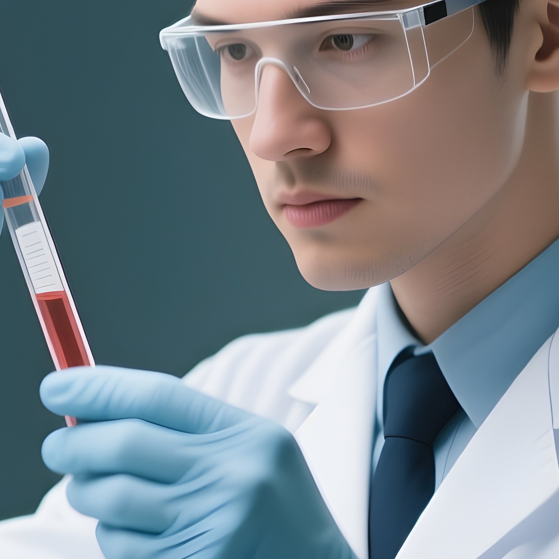 A Lab Technician Analyzing Samples Under Bright Lighting - Full Resolution Quality Preview
