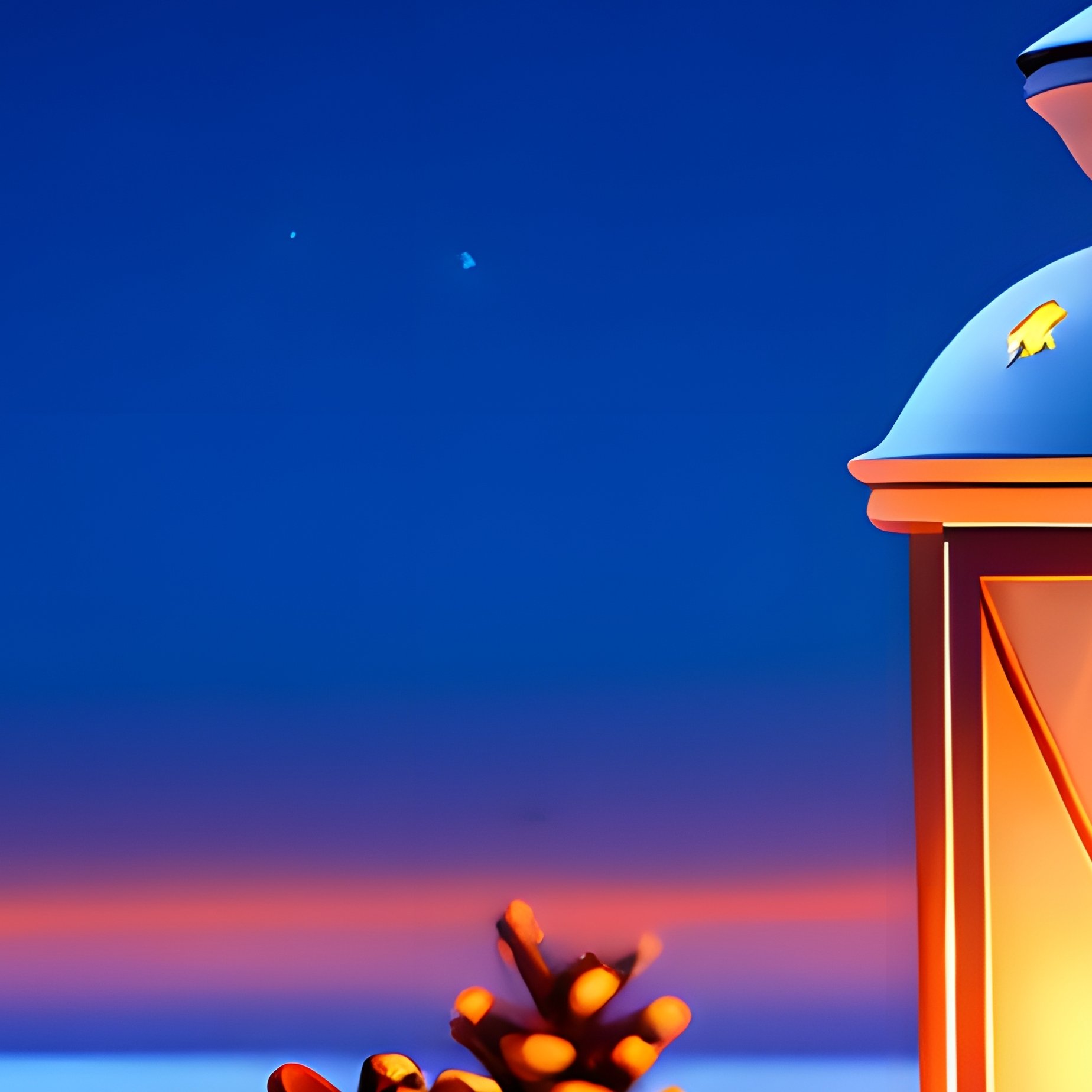 A Lantern On A Snowy Landscape At Night Winter Night - Full Resolution Quality Preview