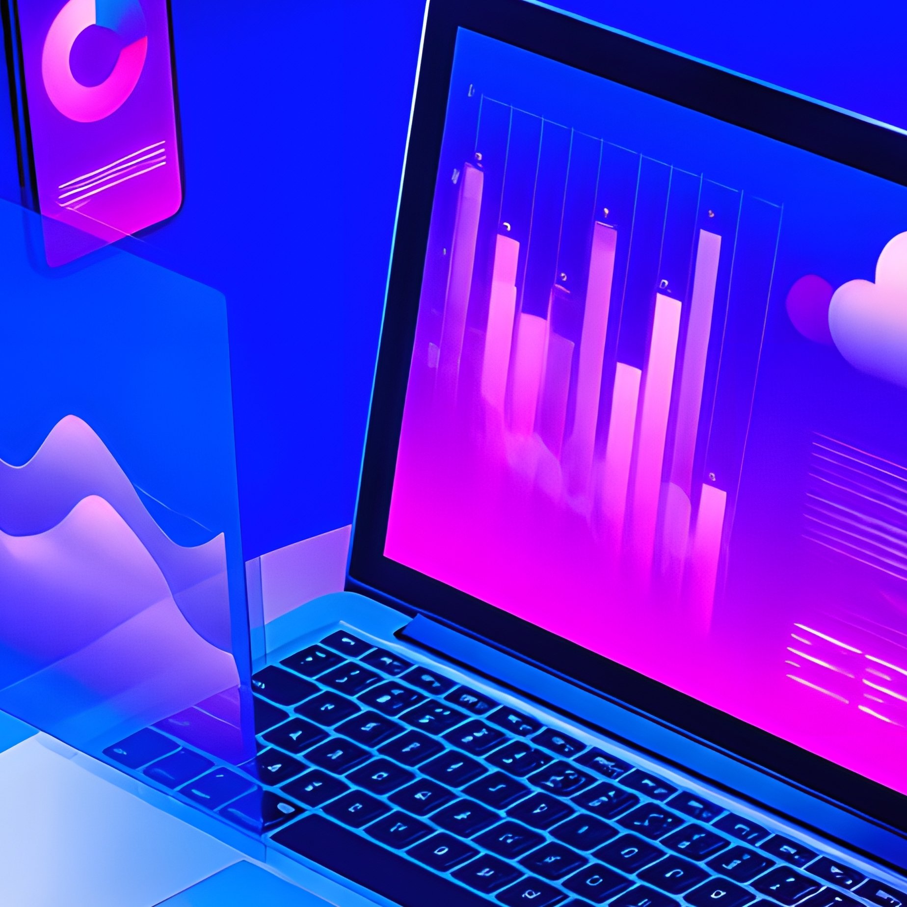 A Laptop Connected To Various Digital Devices Displaying Data And - Full Resolution Quality Preview