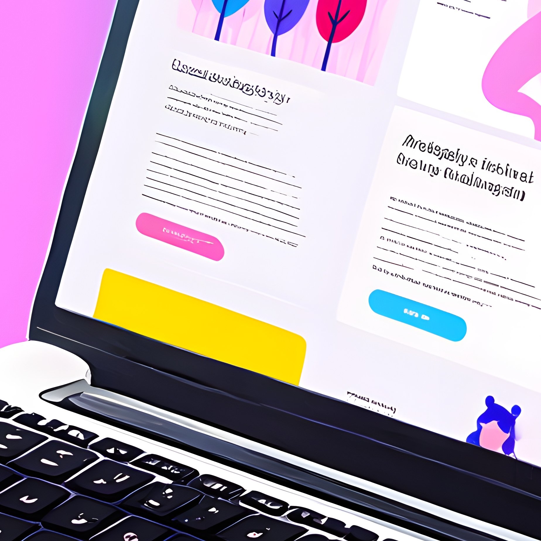 A Laptop Displaying A Blog Webpage Design Laptop Web Design - Full Resolution Quality Preview