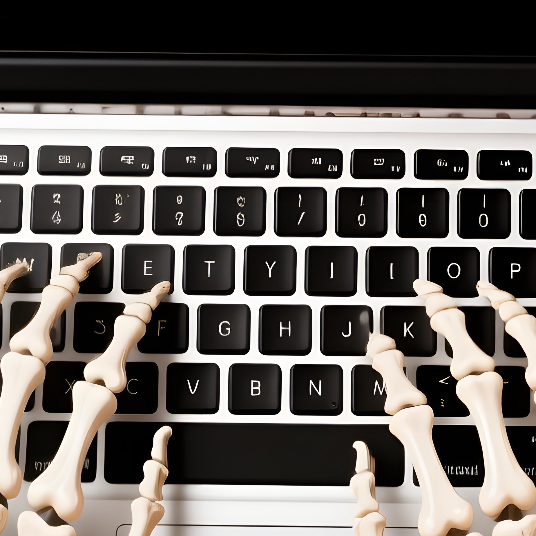 A Laptop Surrounded By Halloween Themed Decorations Halloween - Full Resolution Quality Preview