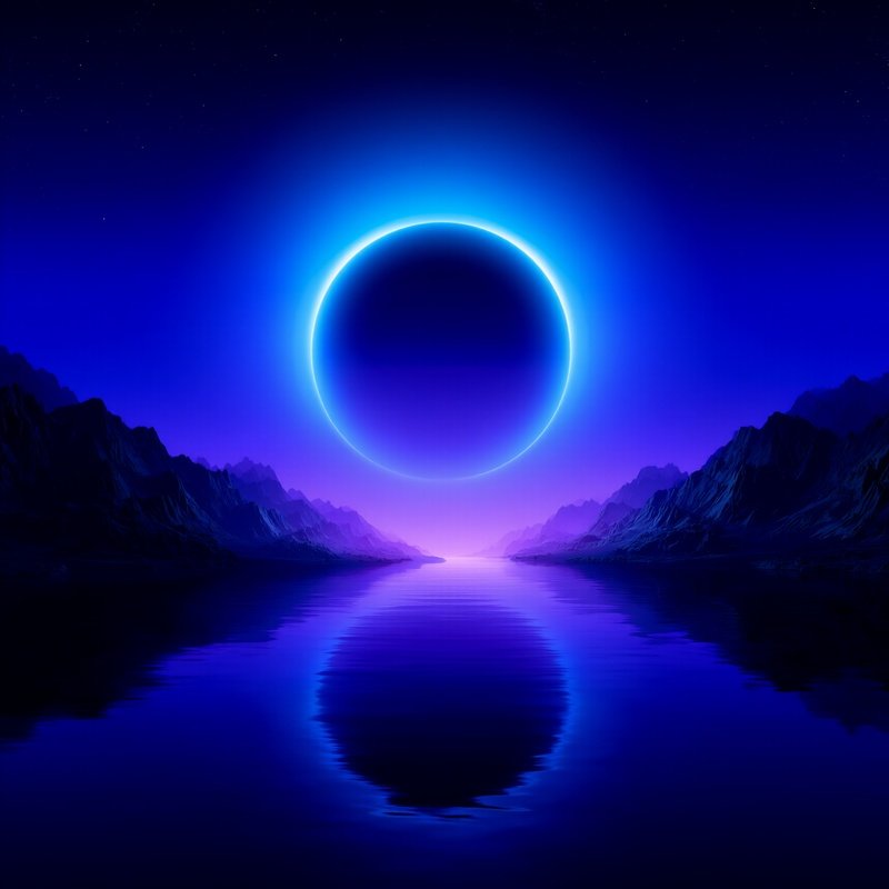 A Large Celestial Body Partially Eclipsed By A Glowing Ring