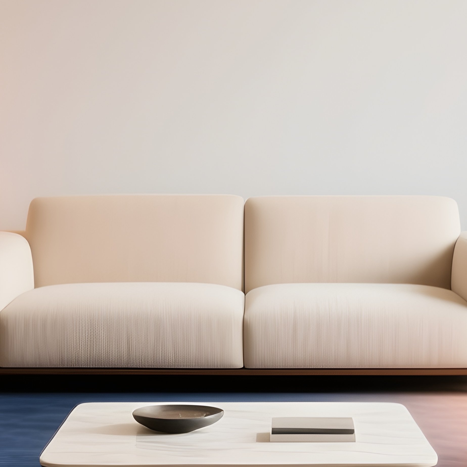 A Large Circular Rug With Gradient Color Pattern Anchoring A Furniture Arrangement - Full Resolution Quality Preview