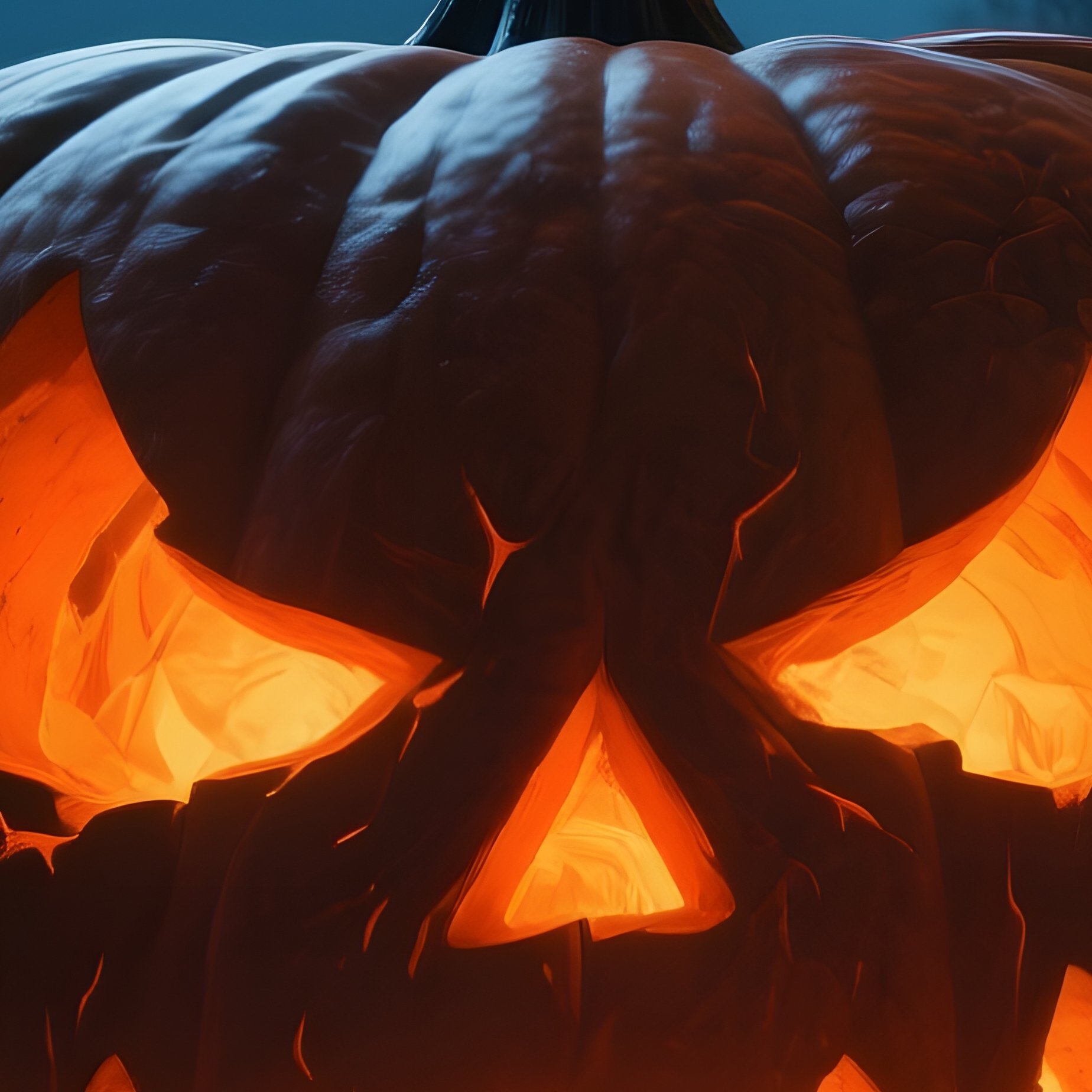 A Large Glowing Jack O Lantern Halloween Pumpkin - Full Resolution Quality Preview