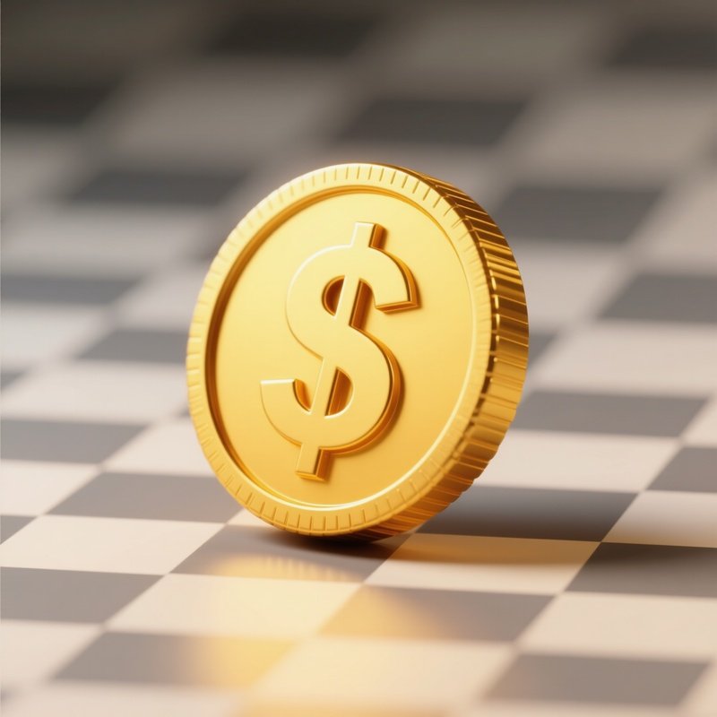 A Large Golden Coin With A Dollar Sign Golden Coin Dollar Sign