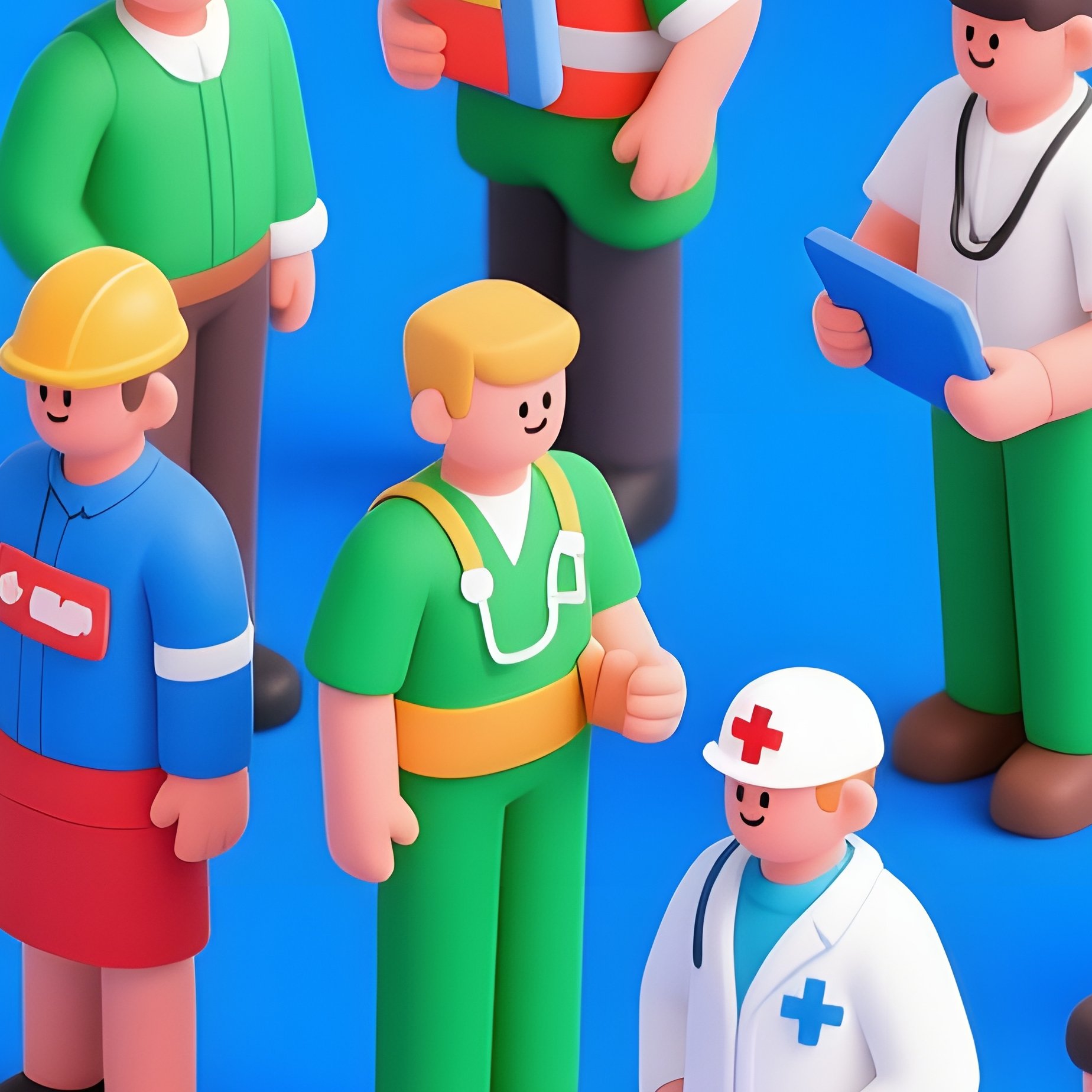 A Large Group Of Isometric People Isometric People - Full Resolution Quality Preview