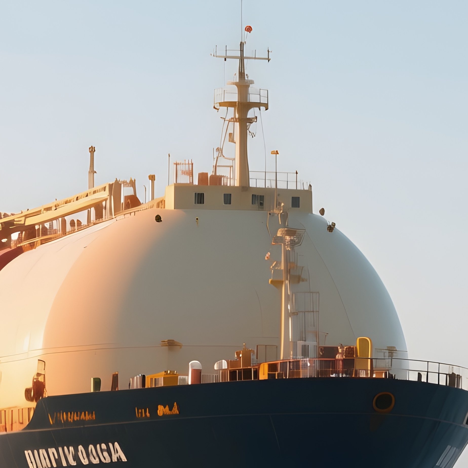 A Large Lng Tanker Passing A Bright Coastal Lighthouse - Full Resolution Quality Preview