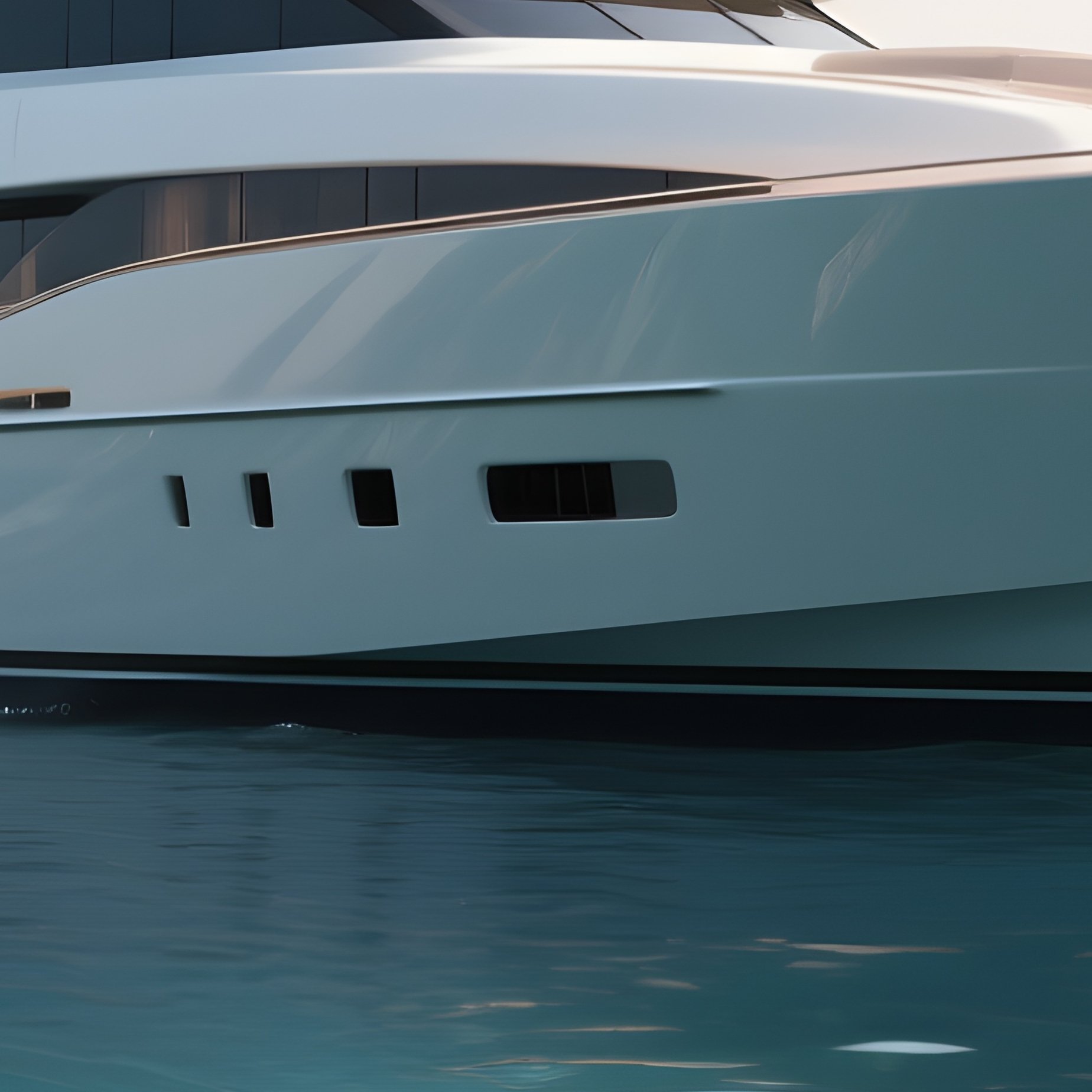 A Large Luxury Yacht Anchored Beside A Coral Reef - Full Resolution Quality Preview