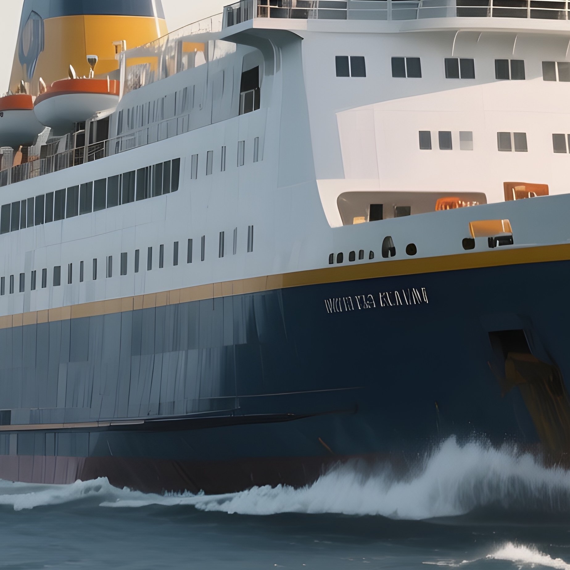 A Large Ocean Ferry Cutting Across Open Waves - Full Resolution Quality Preview