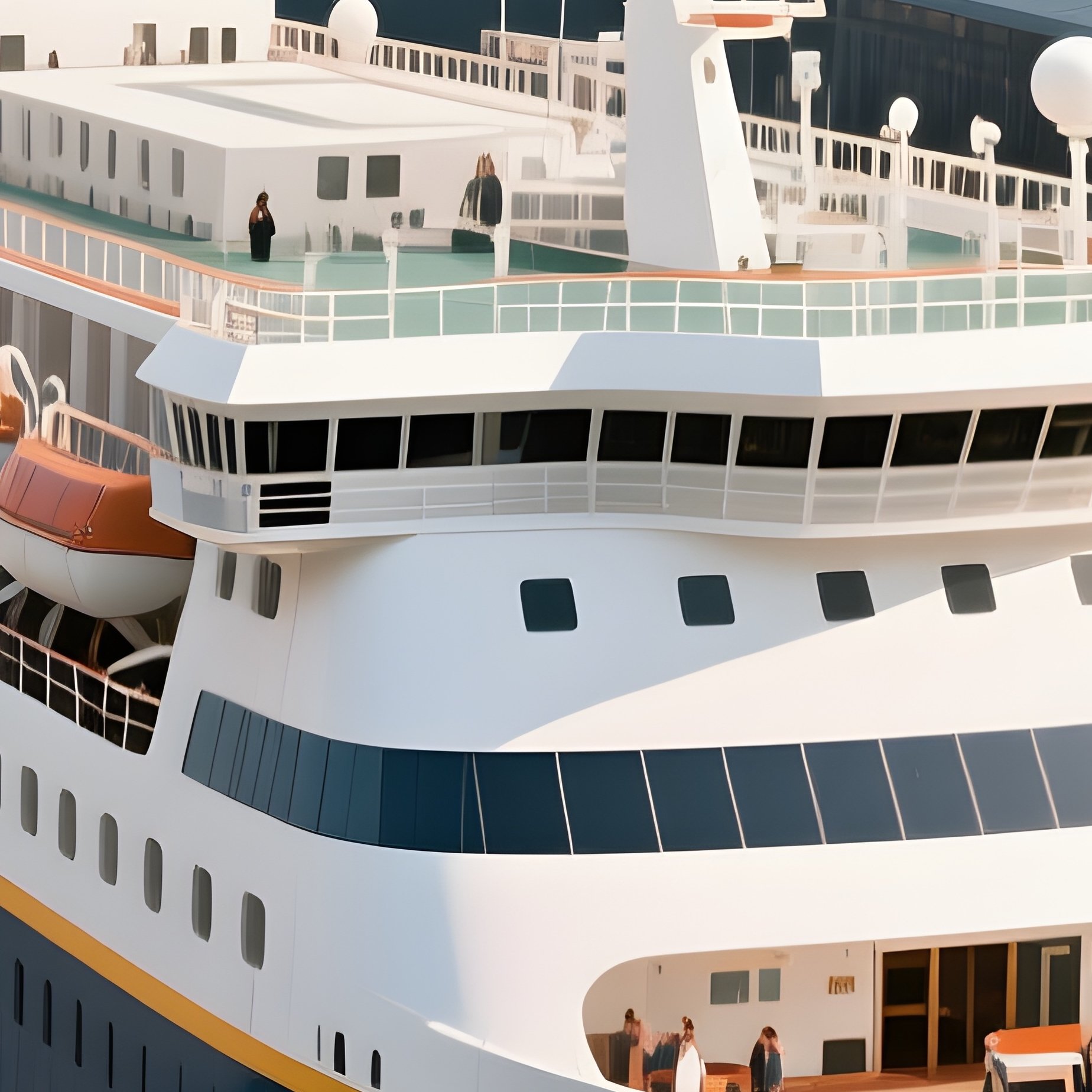 A Large Passenger Ferry Docking At A Busy Harbor Terminal - Full Resolution Quality Preview