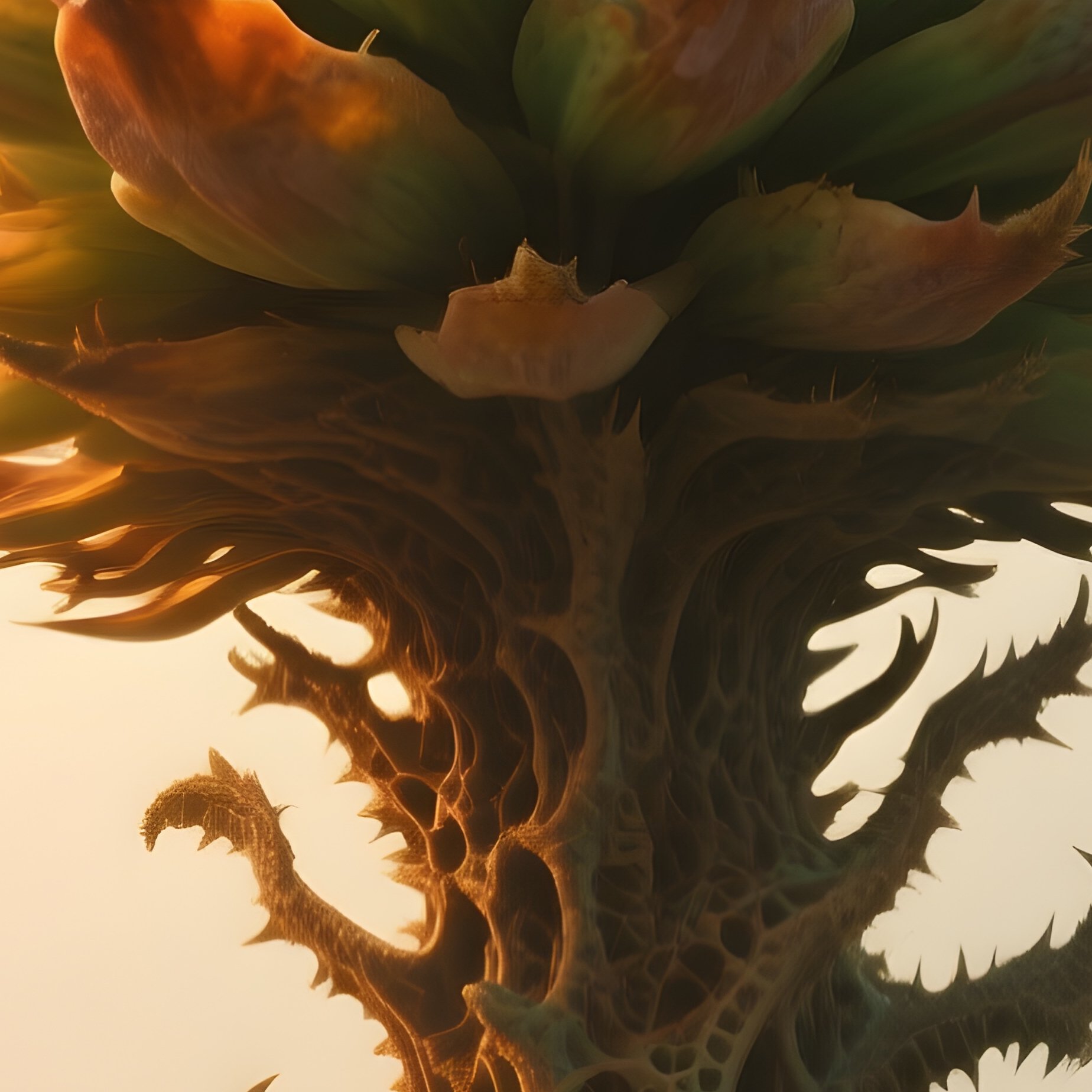 A Large Protea Flower Standing Out With Its Unique Prehistoric Structure - Full Resolution Quality Preview