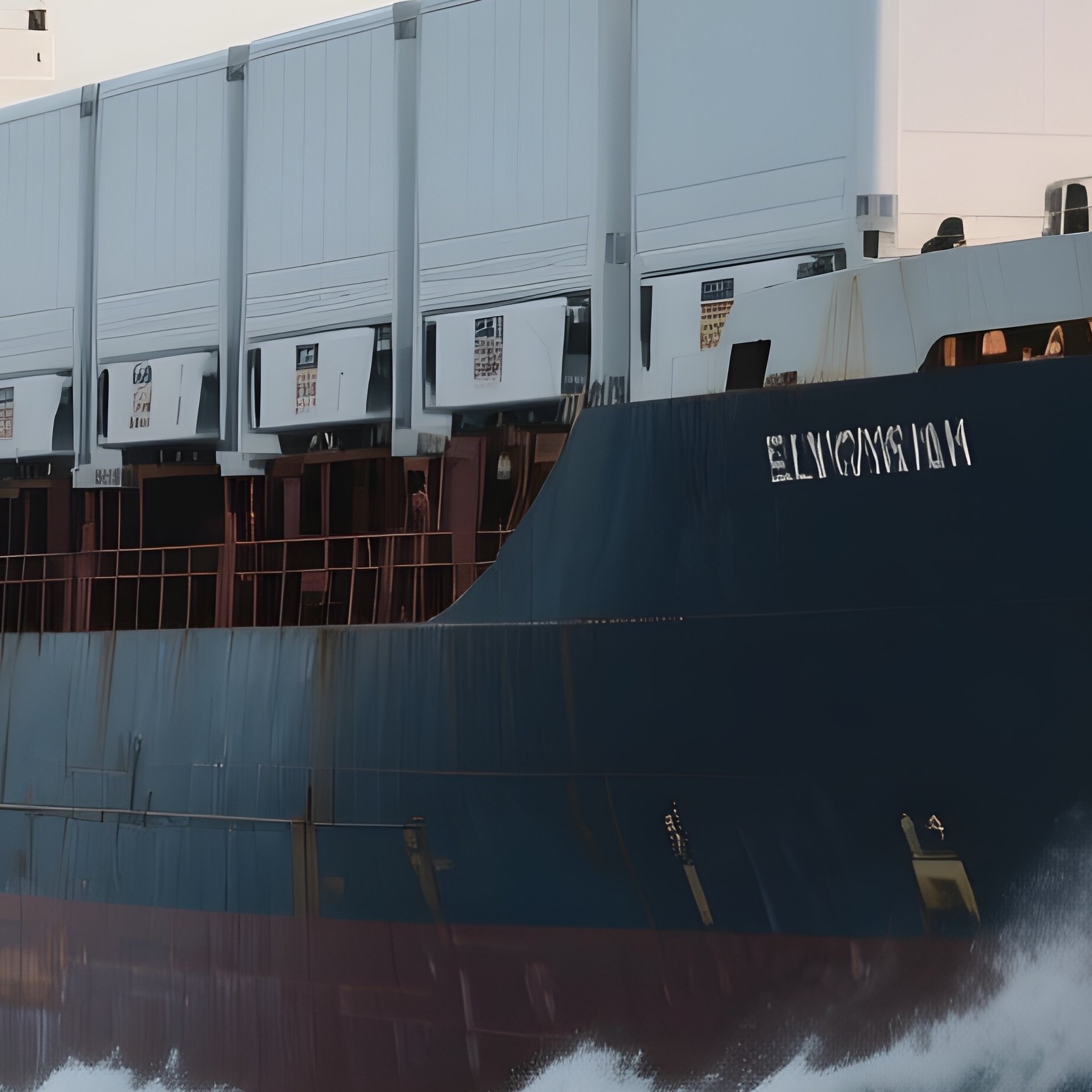 A Large Refrigerated Ship Traveling Through High Ocean Swells - Full Resolution Quality Preview