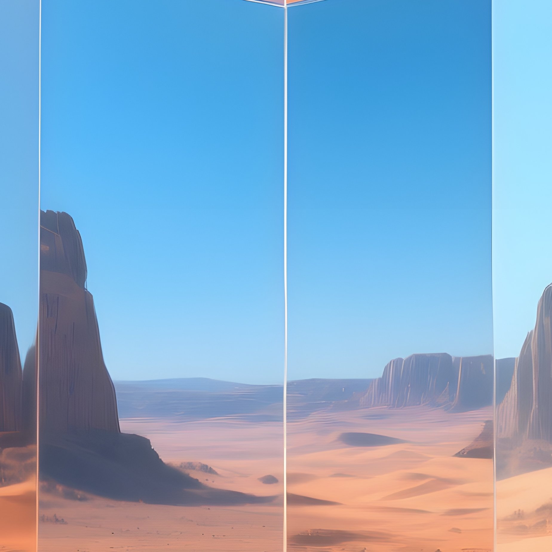 A Large Transparent Cube In A Desert Landscape Desert Cube - Full Resolution Quality Preview