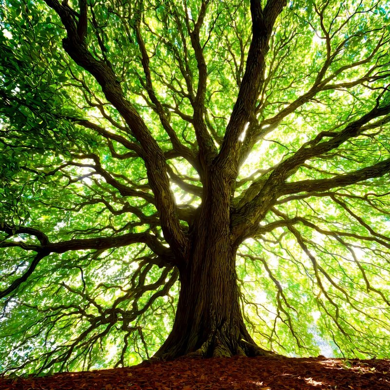 A Large Tree Viewed From Below Nature Tree