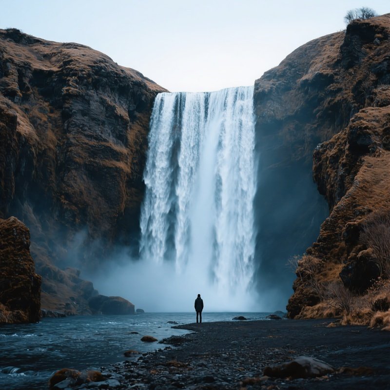 A Large Waterfall In A Natural Setting Waterfall Nature