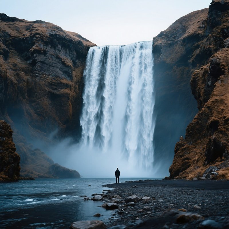 A Large Waterfall In A Natural Setting Waterfall Nature