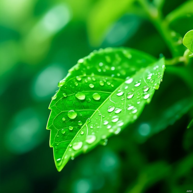 A Leaf Covered In Water Droplets Nature Leaf