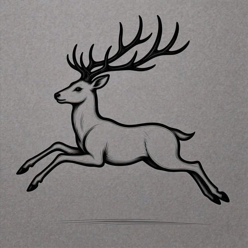 A Leaping Deer Deer Line Art